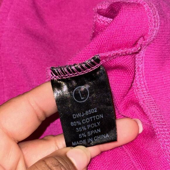 Dodo Basic Hoodie Jacket Women Large Magenta Cotton Drawstring Full Zip DWJ-6502 - Picture 10 of 11